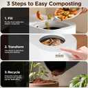 5L Large Electric Composter for Kitchen, Indoor Countertop Compost Bin Smart Humidity Sensor for Turning Food Waste into Pre-compost by 90%, Visible Window, One-Touch Operation, Auto-cleaning