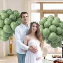 Sage Green Balloons 12 inch, Light Pastel Green Latex Balloon 50pcs Party Balloons for Wedding Bridal Shower Baby Shower Birthday Party Decorations
