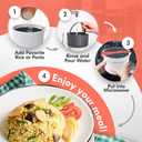 Microwave Rice Cooker Steamer, Microwave Pasta Cooker with Strainer, 2 L Microwave Cookware Set for Rice, Pasta, Vegetables, Quinoa, Oatmeal, Ramen Non stick (orange)