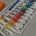 Mini Travel Watercolor Set Pocket Artist Watercolor Travel Set Grid Palette Box Sketch Book Brush Pens With Binder Clips For Painters Artists Students (Acrylic 8 Grids)