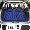 Umbrauto SUV Camping Air Mattress: Inflatable Car Bed for Back Trunk Sleeping with Air Pump, Flocking Surface, Heavy-Duty 210T Bottom, Includes Pillows, Repair Kit, Storage Bag & 3-in-1 Nozzles