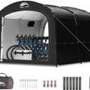 Happy Travel Bike Storage Tent, Outdoor 876.3ft Large 2-in-1 Portable Shed More 30% Top Space W/Double Doors with Mesh, Outside Lawn Mower Shelter and Bicycle Cover for Patio Furniture, Garden Tools