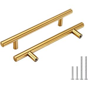 Goldenwarm 15 Pack Gold Cabinet Pulls - Gold Cabinet Handles 5 inch, Fade-Resistant Surface - Dresser Pulls Kitchen Hardware for Cupboard Furniture and Drawer