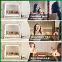 Hasipu Vanity Mirror with Lights, 24.2" x 20" LED Make up Mirror, Light up Mirror with 10X Magnification, Smart Touch 3 Colors Dimmable, Brightness Adjustment, 360 Rotation (White)