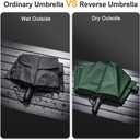 G4Free 42/46/54/62 Inch Large Golf Umbrella Compact Reverse Travel Umbrella 10 Ribs Windproof for Rain Double Canopy Automatic Open Close (Dark Green)