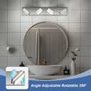 Modern LED Bathroom Lights Fixtures 4-Light,Stainless Steel Chrome Acrylic Wall Lighting,Vanity Lights for Bathroom Over Mirror 6000k 27in