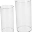 2pcs Transparent Flower Vase Modern Plastic Home Decor for Dried Flowers Simple Decorative Centerpiece for Dining Table and Bedroom Elegant Floral Container