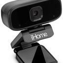 iHome 720p Webcam with External Mic, Auto Light Correction, Multi-OS, Desktop/Laptop Compatible