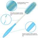 Kesywale Long Reach Handled Comb and Hair Brush Set for Elderly and Hand-Disabled People, Not Need to Lift Hand (Blue)