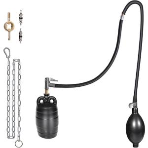 2 Inch Inflatable Pipe Plug Balloon Kit with Extension Hose,Safety Chain & Pump, Rubber Sewer Test Ball for Drain Blocking, Plumbing Pressure Testing/Leak Detection(Fits 1.8"-2.2" Pipes)