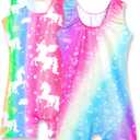 Nymphperi 2 Packs Gymnastics Leotard for Girls Sparkle Biketards with Shorts Kids Sleeveless Unitard One-Piece Dancewear, Size 105