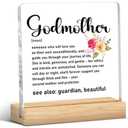 Godmother Gifts From Goddaughter Godson, Godmother Definition Clear Acrylic Desk Decor, Gifts for Birthday Christmas Mothers Day Anniversary, Decorations for Living Rooms Offices Homes