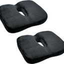 Seat Cushion - Memory Foam Sitting Pillow - Car Seat & Office Chair Cushion - Slip-Resistant with Soft Surface