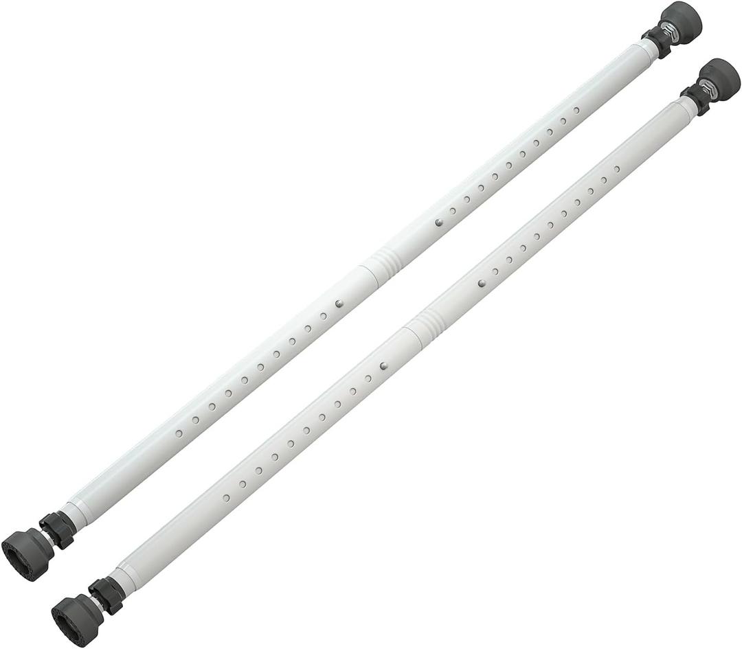 2 Pcs Sliding Glass Door Security Bar,Adjustable Security Bar (Updated Model(16.5-51 inch)), White, Sec-2