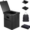 Panmout 16.5" XL Portable Toilet for Camping, Foldable Travel Toilet for Adults with Cushioned Seat, Heavy Duty 190lbs Capacity Commode for Car, Road Trip, Outdoor Emergency & Bedside Support