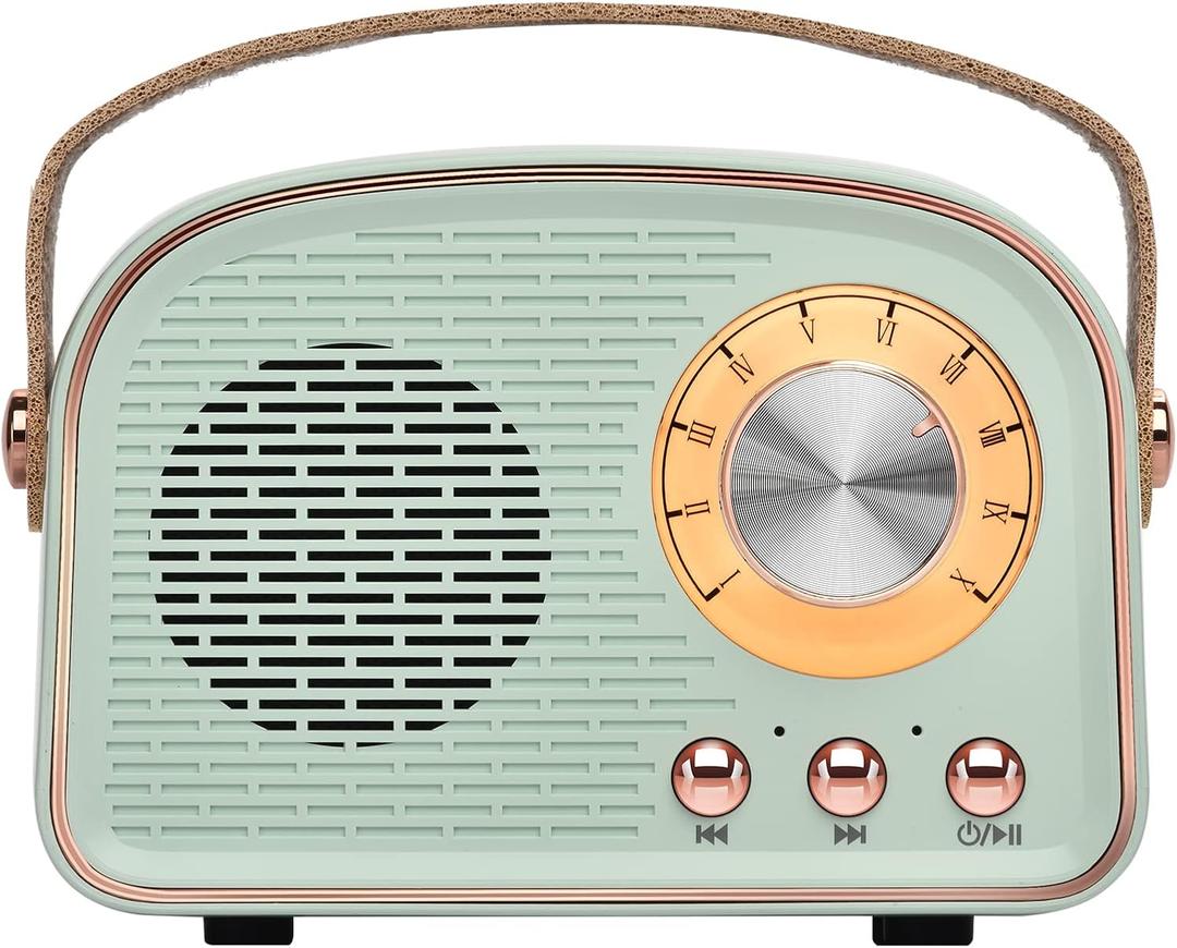 Aresrora Retro Bluetooth Speakers,Wireless Vintage Speaker,Outdoors Wireless Portable Bluetooth Speaker Supports TWS Pairing/U-Disk/TF Card/AUX for Home,Travel,Outdoor (Cyan)