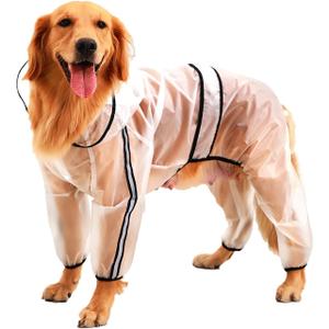 Clear Dog Rain Coats, Waterproof Dog Raincoat, Rain Jacket Raincoat, Adjustable Reflective Lightweight Pet Rain Clothes, Dog Hooded Slicker Poncho for Small, Medium, Large Dogs(5XL)