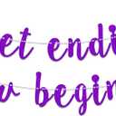 A Sweet Ending to A New Beginning Banner - New Job Decorations - 2025 Graduation Party Decorations Purple