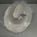 22"-23.2" 100% Suede Western Cowgirl Hat for Women,3.5" Wide Brim,Built-in Elastic Sweatband (White)