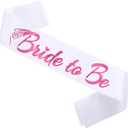 2 x Bride to Be Sash, Funny Bachelor Sashes for Future Bride Engagement Gift Idea Wedding Party Decorations Bachelorette Party Supplies, White + Pink(Bride to Be)