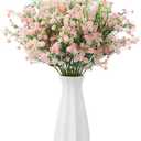 Lyrow 12 Pcs Spring Babys Breath Flowers Wedding Artificial Flowers Bulk Fake Gypsophila Babys Breath Bouquet Sprays Faux Floral for Home Vase Floral Arrangement Mother's Day Decor(Light Pink)