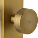 Antique Door Knobs Interior, Modern Vintage Passage Antique Brass Round Door Knobs Door Handles for Hall and Closet Rectangle