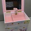 Jewelkeeper Kids Jewelry Box - Unicorn Theme - Musical Jewelry Box with Drawers - Artificial Wood Material - Includes Fancy Mirror and Twirling Figurine - Perfect for Girls