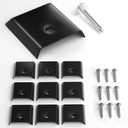 2 x Ameri RV Camper Trailer Extrusion Flat End Cap for Vinyl Trim Molding 1" Screws-10 Pack (Black)