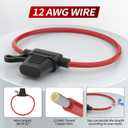 DaierTek 12 AWG Inline Fuse Holder 12V, ATO/ATC in Line Fuse Holder 12 Volt Waterproof with 30 Amp & 40 Amp Medium Blade Fuse for Marine Car Automotive- 10pcs