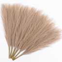 UREYMX Faux Pampas Grass Decor 17.7 Inch 6pcs, Artificial Pampas Grass Fluffy Home Decor, Short Vase Room Decor pompous Grass Flower Arrangement for Boho Home Wedding Decoration (Light Brown)