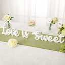 Love Is Sweet Table Decor Hollow Sign Wooden Love Is Sweet Sign for Dessert Table Freestanding Wood Is Wooden Letter Top for Wedding Shelf(White)