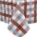 Walrus Heavy Duty Vinyl Tablecloth with Flannel Backing Waterproof Oil-Proof Plastic Table Cloth Stain-Resistant Wipeable Rectangle or Square Table Cover for Indoor and Outdoor (Checkered,52x70 Inch)