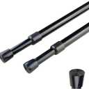 2pcs Spring Tension Curtain Rod28-43 Inches Adjustable Expandable Pressure Black Curtain Tension Rods For Kitchen, Bathroom, Window,Home