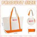 3 Pcs Empty Mahjong Canvas Bag Gift Embroidered American Mahjong Set Incl Tiles Bag and Racks & Pushers Drawstring Bags(Orange,Regular)