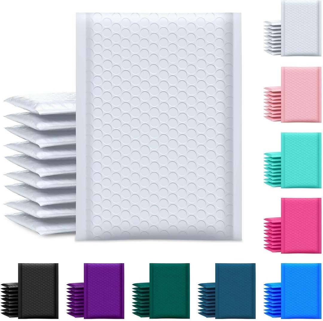 UCGOU Bubble Mailer 6x10 Inch 100 Pack, White Poly Padded Envelopes Small Business Packaging Waterproof Bags for Shipping, Self Seal Bulk Pack Mailing Jewelry Makeup Supplies (AZ307)