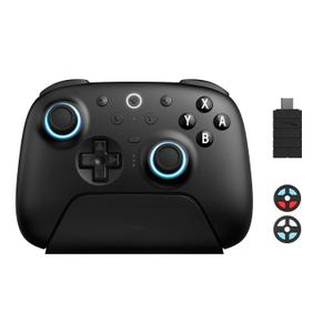 8BitDo Ultimate 2 Bluetooth Controller with TMR Joysticks for Switch, Windows PC, Gaming Controller with Switchable Hall Effect/Tactile Triggers, RGB Fire Ring, Charging Dock, Vibration and Motion control (Black, Ultimate 2 Bluetooth)