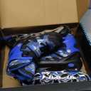 Kuxuan Boys Adjustable Inline Skates with Light up Wheels, Fun Illuminating Skates for Kids Girls Youth (Medium(Kids 13-3 US), Blue)