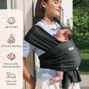 Momcozy Baby Carrier AirMesh - The Perfect Summer Water Sling for Newborns to Toddler 8-35 lbs - Cooling, Breathable and Lightweight Baby Wrap, Nice for Summer, Pool, Beach, Swimming, Black