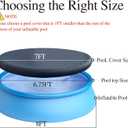 8 FT Round Inflatable Pool Cover, Outdoor Swimming Pool Cover, Dustproof Waterproof Prevent Leaves, Prevent from Debris Pool Cover, Elastic Bands for Easy Installation(Black)