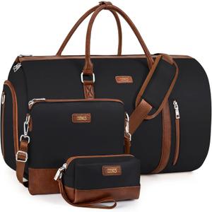 Convertible 2-in-1 Garment Bags for Travel, 50L Carry On Garment Duffle Bag With Shoe Compartment Large Weekender Bag for Women Men Hanging Suitcase Suit Travel Duffel Overnight Bags 4pcs Set