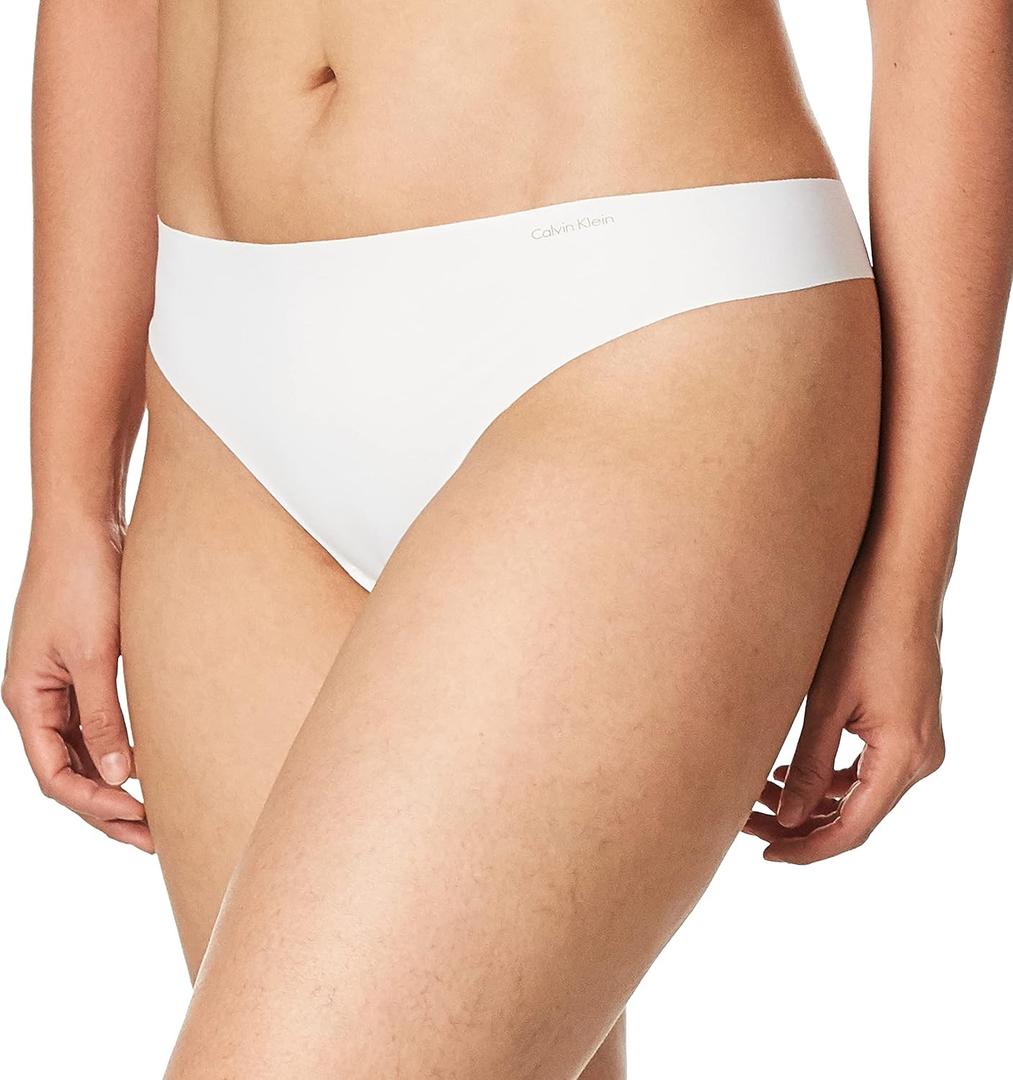 Calvin Klein Women's Invisibles Seamless Thong Panties, 3 Pack (White, )