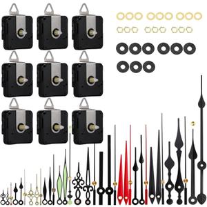 EMOON 9 Pieces Clock Mechanism Replacement Kit with 12 Pack Clock Hands, Silent Sweep Clock Motor Kit Battery Operated for Clock Repair DIY Replacement, Custom Clock