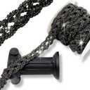 PEARLY JUN 5 Yards Rhinestone Trim Chain Black Rhinestone Stringing DIY Jewelry Wedding Party Bracelets Craft Bridal Bouquets Embellishment Accessories