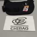 Nylon Crescent Cross body Bag for Women, Casual Medium Lightweight Shoulder Tote Handbag Travel Purse with Adjustable Strap (Black)