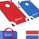 Portable Cornhole Set with 2 Collapsible Cornhole Boards, 8 Cornhole Bean Bags and Carrying Case for Yard Toss Game, Indoor Outdoor Camping Games for Adults Family (3 x 2-feet) (Framed Flag)