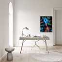 Inspirational Christian Canvas Wall Art, Blue Floral Scripture Quotes Canvas Print, Religious Home Decor, Christian Wall Art Home Decor for Living & Prayer Room 12x16 inch Framed