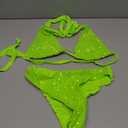 LEOMOSTE Women Sexy Sequin Bikini Set Glitter Bathing Suit Sexy Push Up Swimsuit Beachwear S