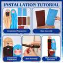 Weysat 35.43" H Christmas Outdoor Nativity Scene Porch Decor Wooden Merry Christmas Christian Vertical Porch Sign Welcome Front Door Standing Rustic Tall Welcome Sign Nativity Scene Wall Decorations