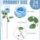 24 Pcs Sky Blue Rose Artificial Flowers with Long Stem Real Touch Silk Roses Bulk for Wedding, Party, Table Centerpieces Bouquet, Bridal, Home Decor