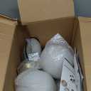 KCO Lighting Mid Century Modern Milk Glass Pendant Light Large White Globe Hanging Light Gold Ceiling Light Fixture 1 Light Pendant Lighting Brushed Brass Hanging Light Fixture, Pack of 2